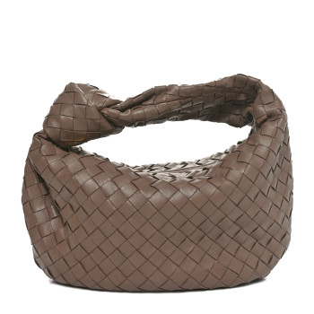BOTTEGA VENETA Nappa Intrecciato Teen Jodie Hobo Taupe Grey