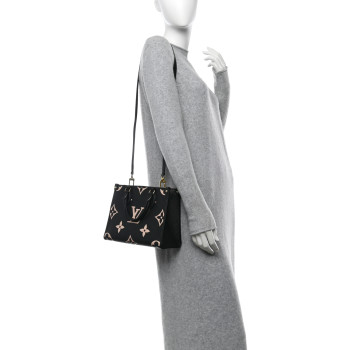 LOUIS VUITTON Empreinte Monogram Giant Onthego PM Black Beige