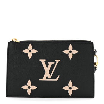 LOUIS VUITTON Empreinte Monogram Giant Neonoe MM Pochette Black Beige