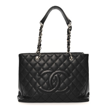 CHANEL Caviar Quilted Grand Shopping Tote GST Black