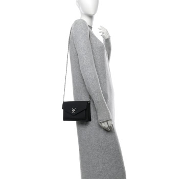 LOUIS VUITTON Soft Calfskin My Lockme Chain Pochette Black