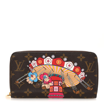 LOUIS VUITTON Monogram 2020 Christmas Animation Swing Ride Zippy Wallet Pink Poppy
