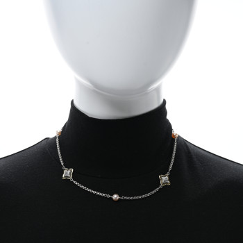 DAVID YURMAN Sterling Silver 18K Yellow Gold Pearl 14mm Quatrefoil Station Necklace