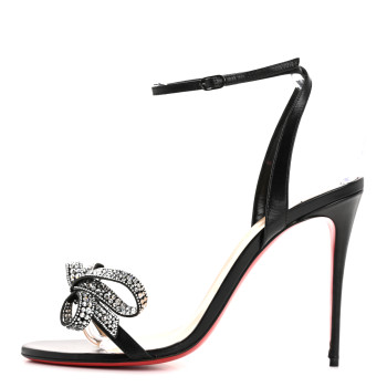 CHRISTIAN LOUBOUTIN Kid Crystal Jewel Queen Sandals 40 Black