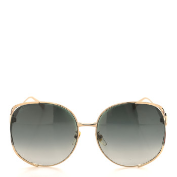 GUCCI Metal Oversized Round Frame GG0225S Sunglasses Gold