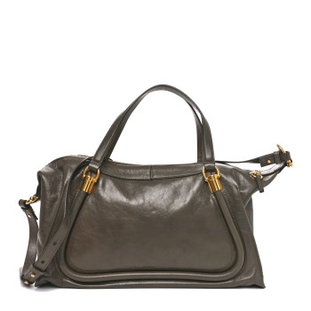 CHLOE Natural Shiny Calfskin Small Paraty 24 Bag Flannel Grey