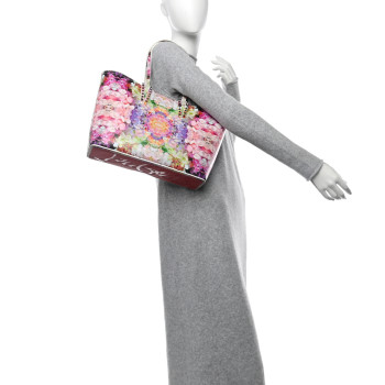 CHRISTIAN LOUBOUTIN Calfskin Mini Paris Blooming Cabata Tote