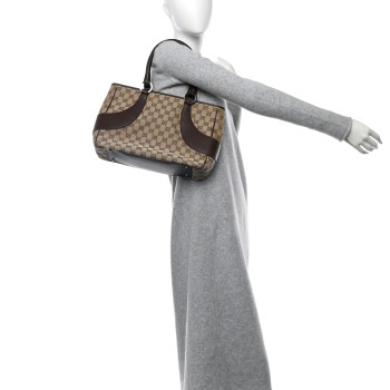 GUCCI Monogram Shoulder Bag Dark Brown