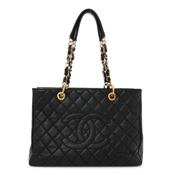 CHANEL Caviar Quilted Grand Shopping Tote GST Black