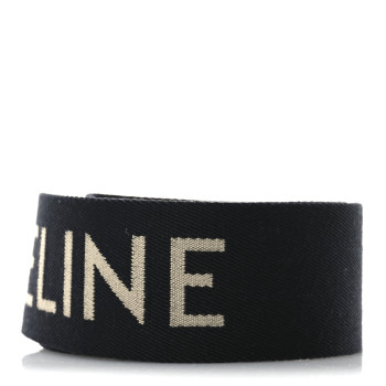 CELINE Jacquard Wool Logo Strap Black Beige
