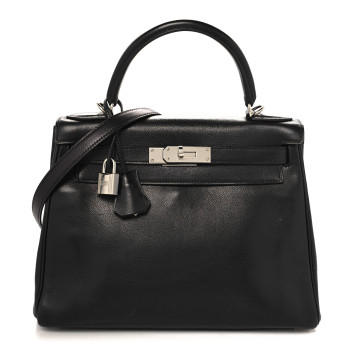 HERMES Evergrain Kelly Retourne 28 Black