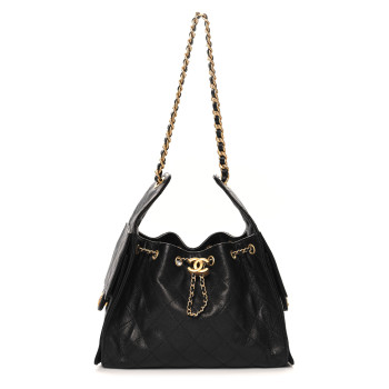 CHANEL Caviar Quilted Small Chanel 25 Handbag Black