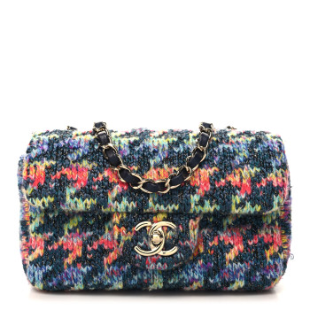 CHANEL Knit Mini Rectangular Flap Multicolor