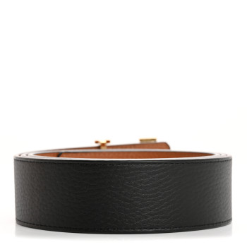 LOUIS VUITTON Taurillon Calfskin 30mm LV Initiales Reversible Belt 110 44 Black