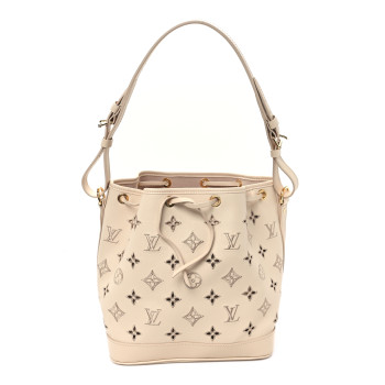 LOUIS VUITTON Calfskin Monogram Cutout Petit Noe Neutral