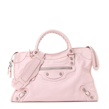 BALENCIAGA Agneau Giant 12 Silver Hardware City Rose Poudre Rose Petunia