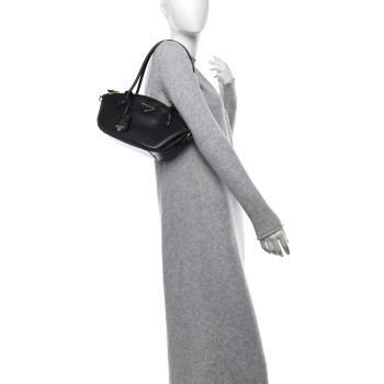 PRADA City Calf Small Triangle Shoulder Bag Black