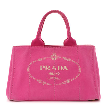 PRADA Canapa Logo Tote Fuxia