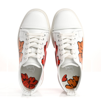 CHRISTIAN LOUBOUTIN x Shun Sudo Adolon Junior Button Flower Low Top Sneaker 38.5 White Multicolor