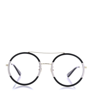 GUCCI Round Frame Sunglasses GG0061S Black White
