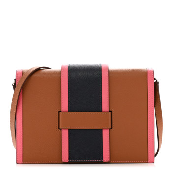 HERMES Evercolor Evercolor H Passant Clutch Gold Rose Azalee Bleu Nuit