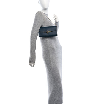 SALVATORE FERRAGAMO Printed Calfskin Gancini Icona Mini Bag Blue