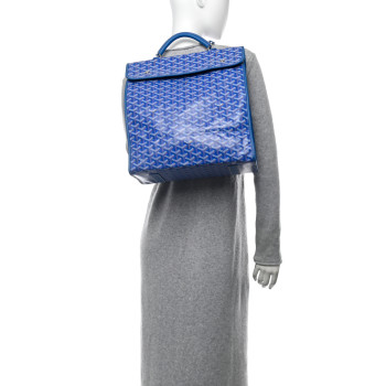 GOYARD Goyardine Saint Leger Soft Briefcase Backpack Sky Blue