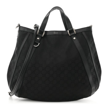 GUCCI Monogram Medium Abbey Convertible Tote Black