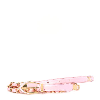 CHANEL Iridescent Lambskin Metal Chain Belt M Light Pink