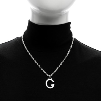 GUCCI Sterling Silver G Pendant Necklace