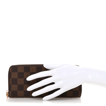 LOUIS VUITTON Damier Ebene Clemence Wallet Cherry