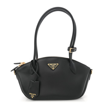 PRADA City Calf Small Triangle Shoulder Bag Black