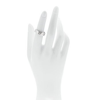 CARTIER 18K White Gold Diamond 5.5mm Christmas LOVE Ring 51 5.75