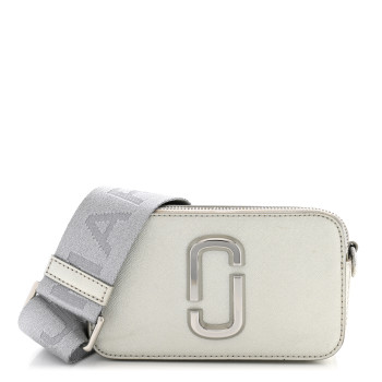 MARC JACOBS Saffiano Small Snapshot Camera Bag Silver
