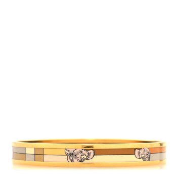 HERMES Enamel Printed Della Cavalleria Narrow Bracelet 65