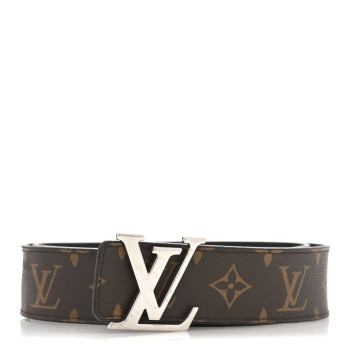 LOUIS VUITTON Calfskin Monogram 40mm LV Initiales Reversible Belt 80 32 Black