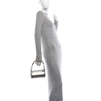 GUCCI Sakai Be Green Calfskin Diagonal Stitched Mini Blondie Barrel Shoulder Bag Silver