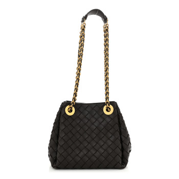 BOTTEGA VENETA Nappa Intrecciato Small Parachute Chain Shoulder Bag Fondant