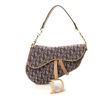 CHRISTIAN DIOR Monogram Saddle Bag Brown