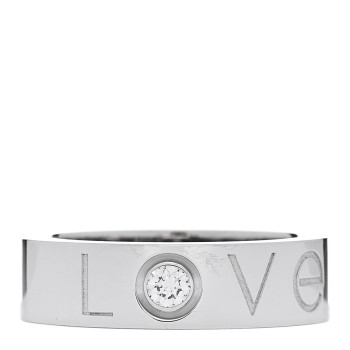 CARTIER 18K White Gold Diamond 5.5mm Christmas LOVE Ring 51 5.75