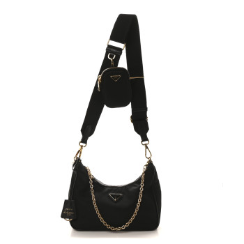 PRADA Nylon Re-Edition 2005 Shoulder Bag Black