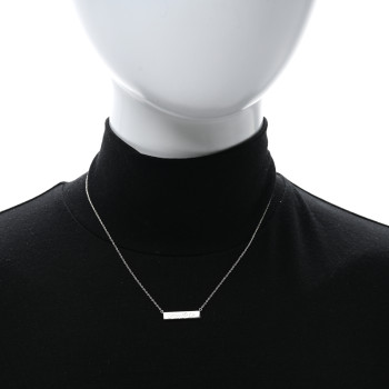 TIFFANY Sterling Silver Logo Bar Pendant Necklace