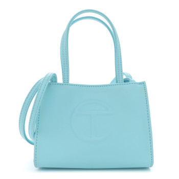 TELFAR Vegan Leather Small Shopping Bag Pool Blue