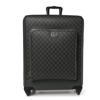 GUCCI GG Supreme Monogram Web Medium Savoy Trolley  Black