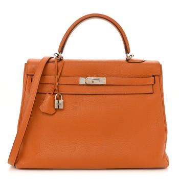 HERMES Taurillon Clemence Kelly Retourne 35 Potiron