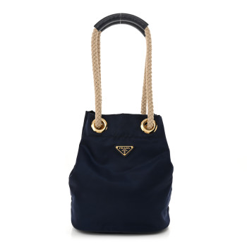PRADA Re-Nylon Triangle Mariner Bucket Bag Baltico