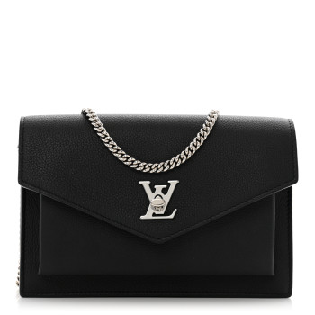 LOUIS VUITTON Soft Calfskin My Lockme Chain Pochette Black