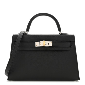 HERMES Epsom Mini Kelly Sellier 20 Black
