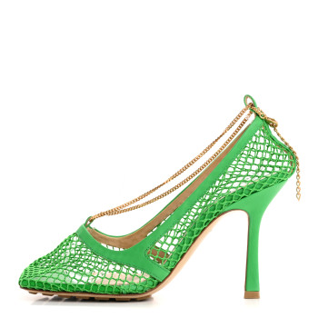 BOTTEGA VENETA Mesh Nappa Stretch Ankle Tie 90mm Sandals 39 Grass