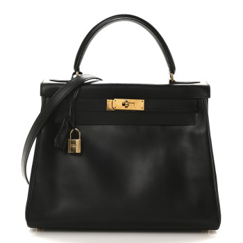 HERMES Box Kelly Retourne 28 Black
